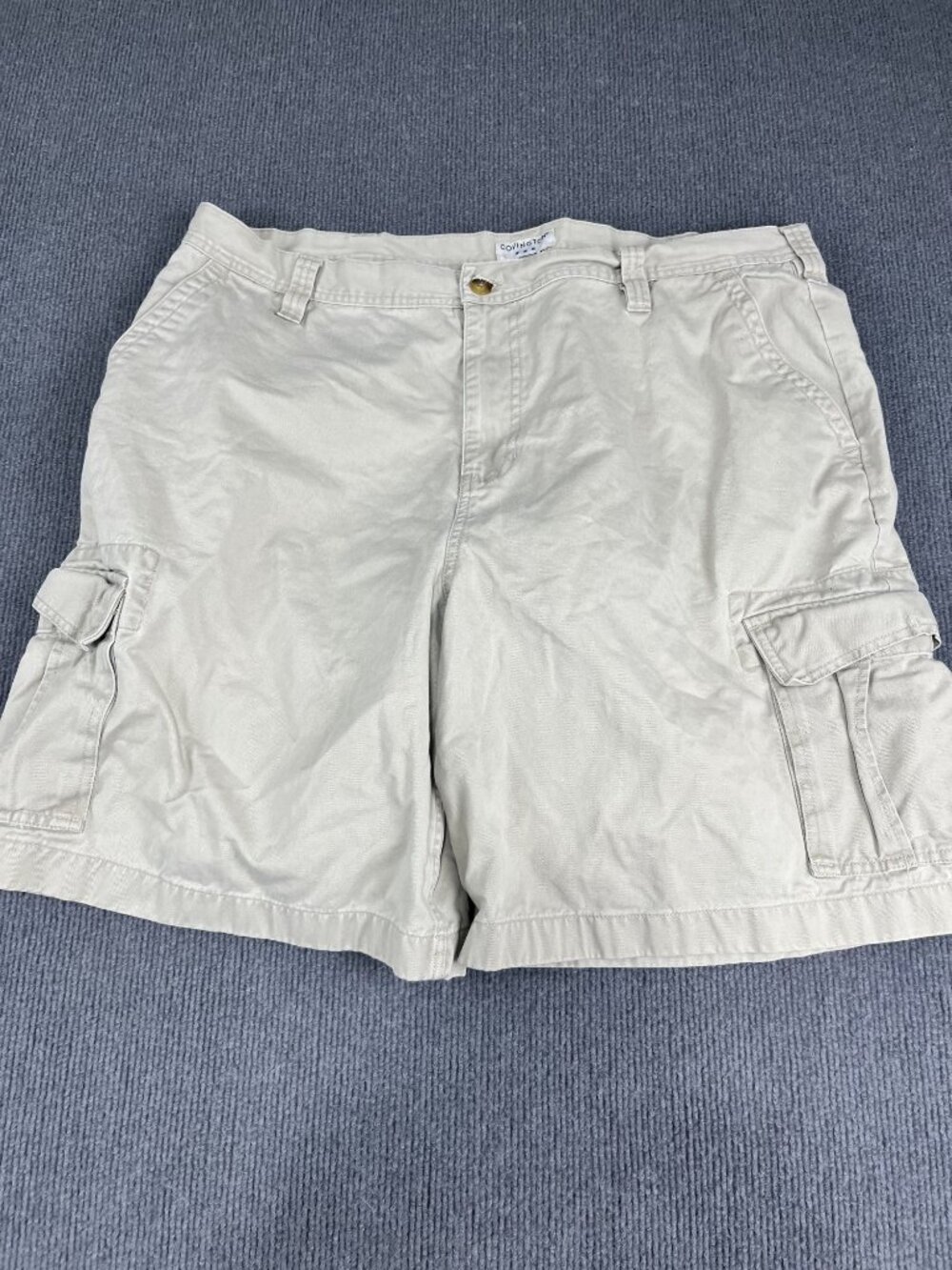 Covington Mens Beige Cargo Shorts Flap Pockets Belt Loops Size 40